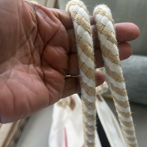 BRIGHTON RARE RED & WHITE STARFISH HARBOR TOTE NAUTICAL SHOULDER BEACH BAG - Picture 4 of 10